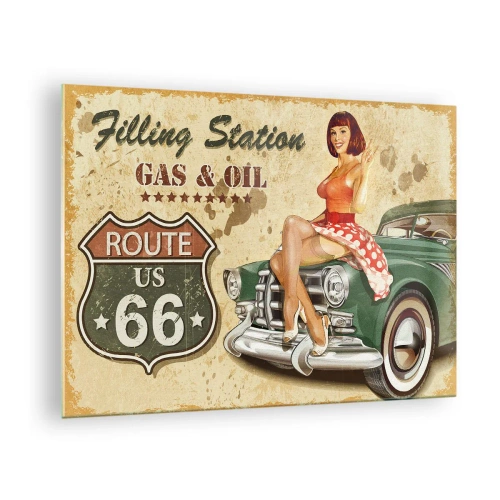 Glastavla - Bild på glas - De underbara 40-talet - 70x50cm - Underbara 40-talet - Modern väggdekoration för vardagsrum och sovrum ARTTOR