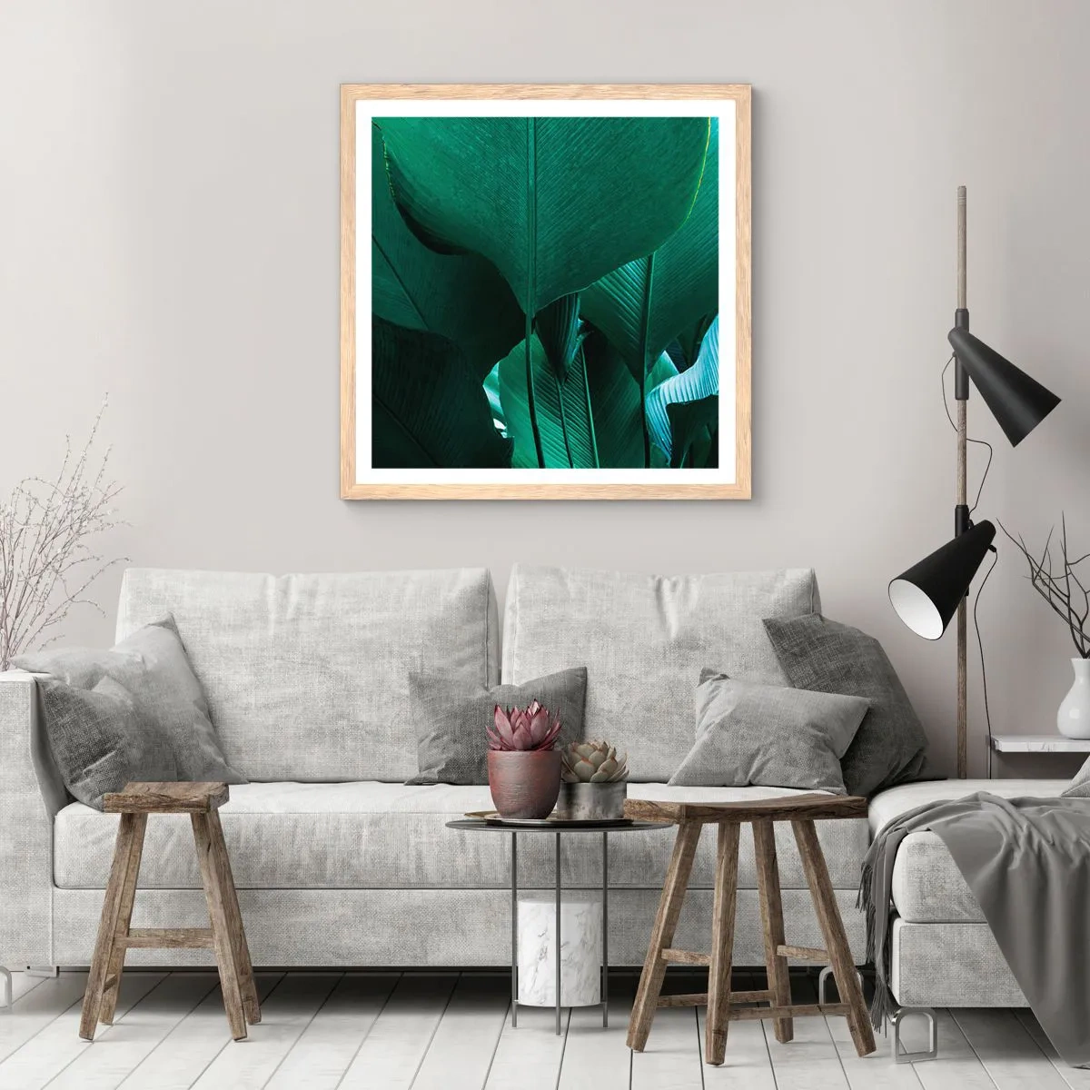 Affisch i ram av ljusek - Vända mot ljuset - 50x50 cm