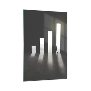 Glastavla - Bild på glas - Framgång - ett intryck - 80x120 cm