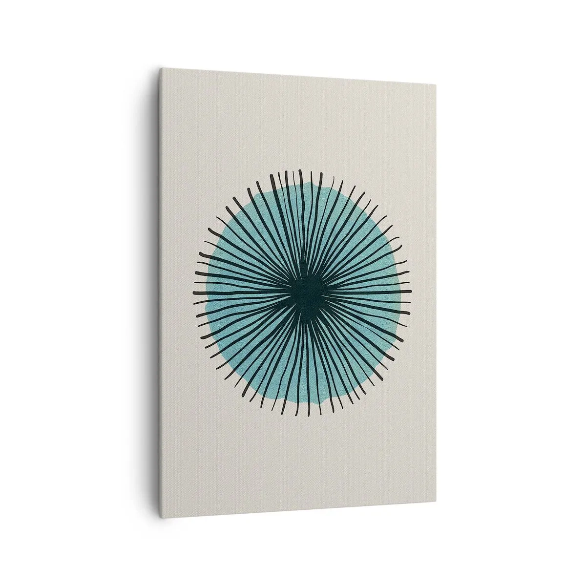 Canvastavla - Bild på duk - Radier mot blått - 70x100 cm