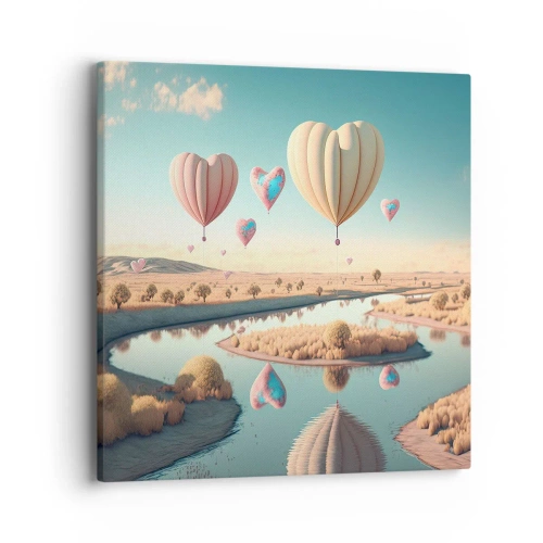 Canvastavla - Bild på duk - Kärleken låter dig sväva - 40x40 cm