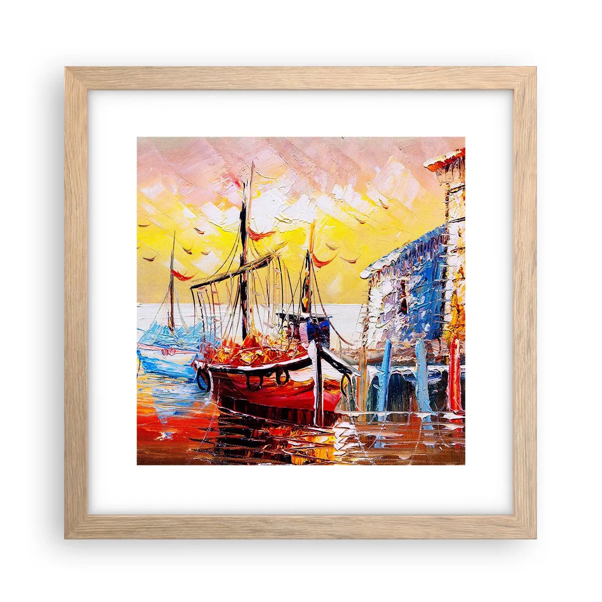 Affisch i ram av ljusek - Lycklig återresa - 30x30 cm