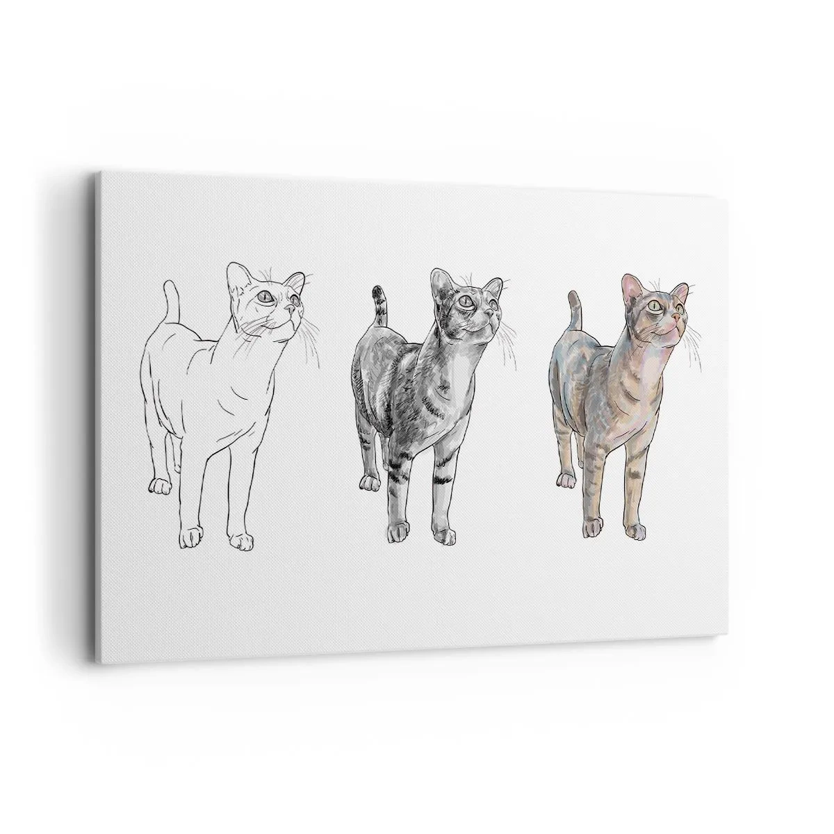 Canvastavla - Bild på duk - Teckningslektion - 120x80 cm