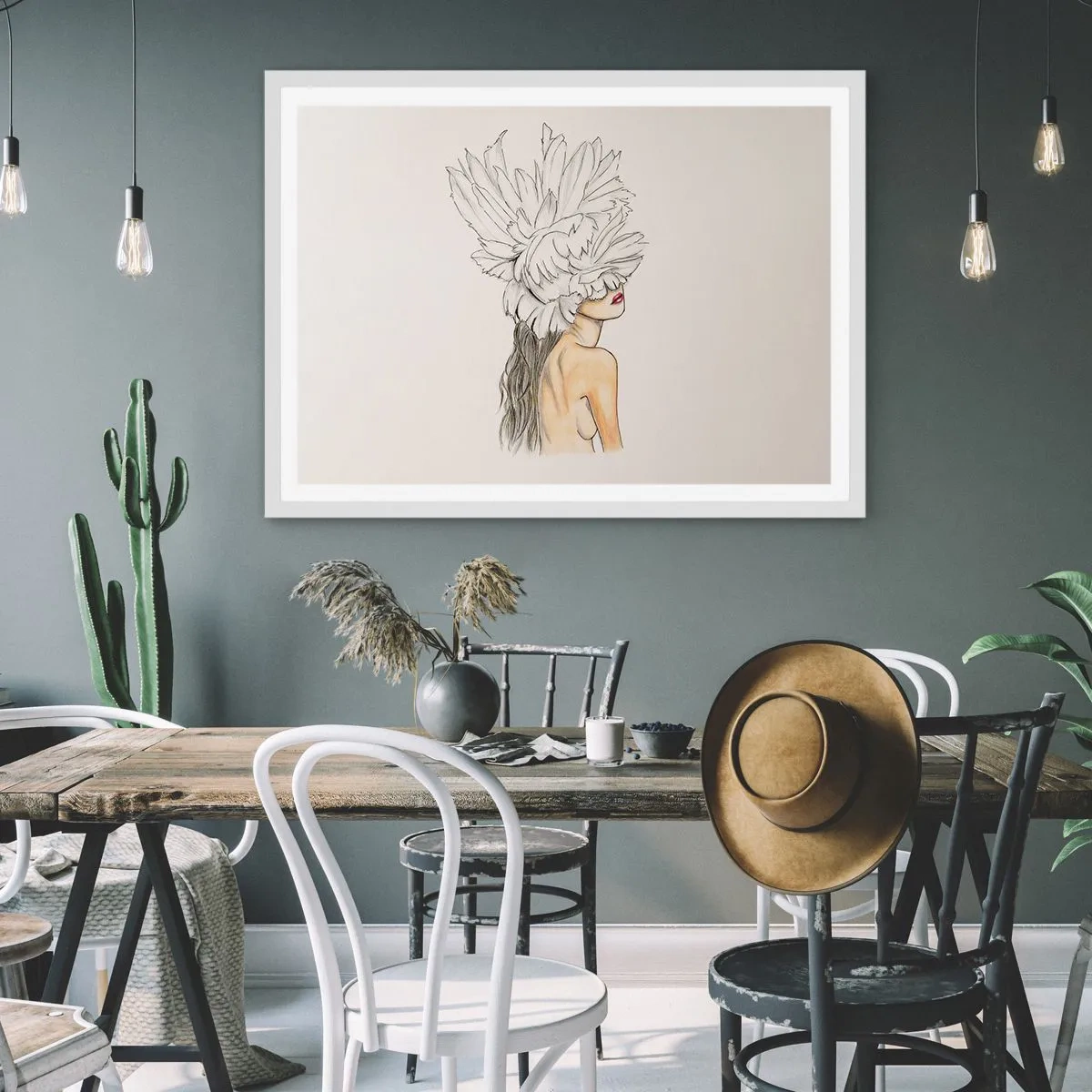 Affisch i vit ram - Krönt skönhet - 70x50 cm