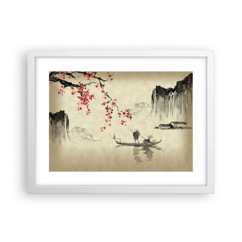 Affisch i vit ram - I det blommande körsbärslandet - 40x30 cm