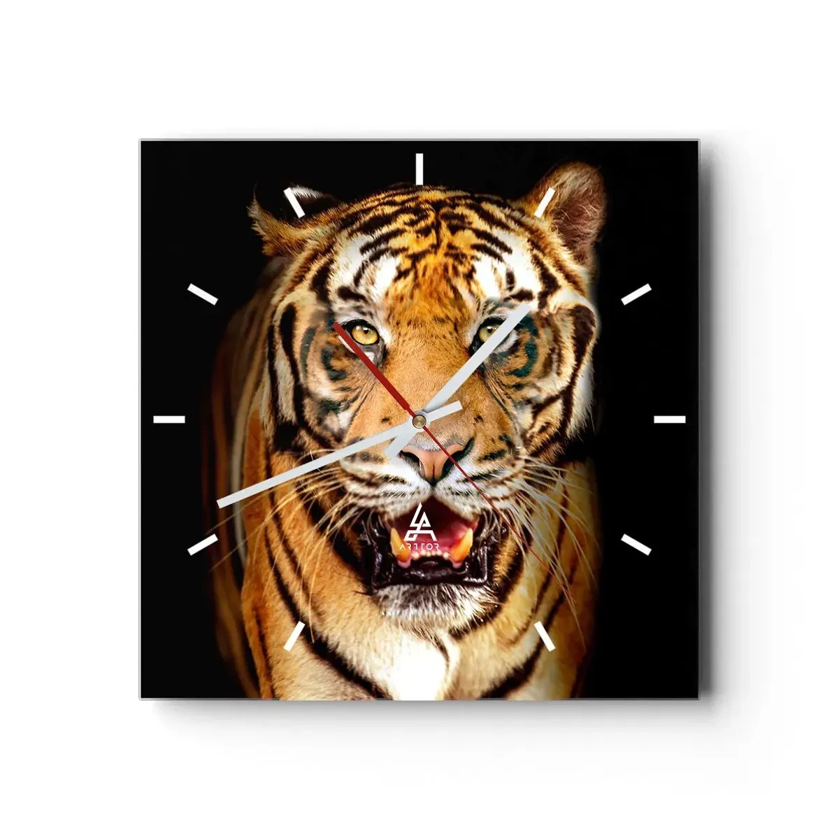 Väggklocka - Klocka på glas - Vilt hjärta - 30x30 cm