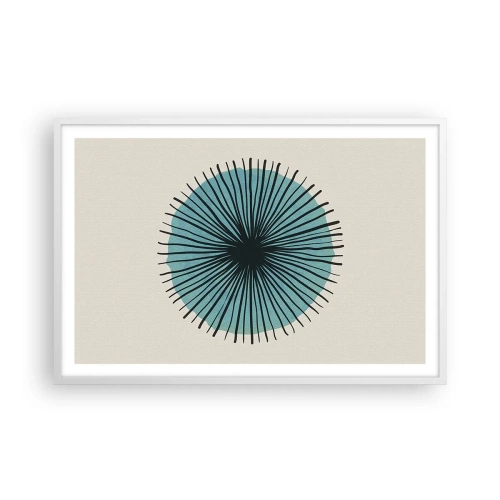 Affisch i vit ram - Radier mot blått - 91x61 cm