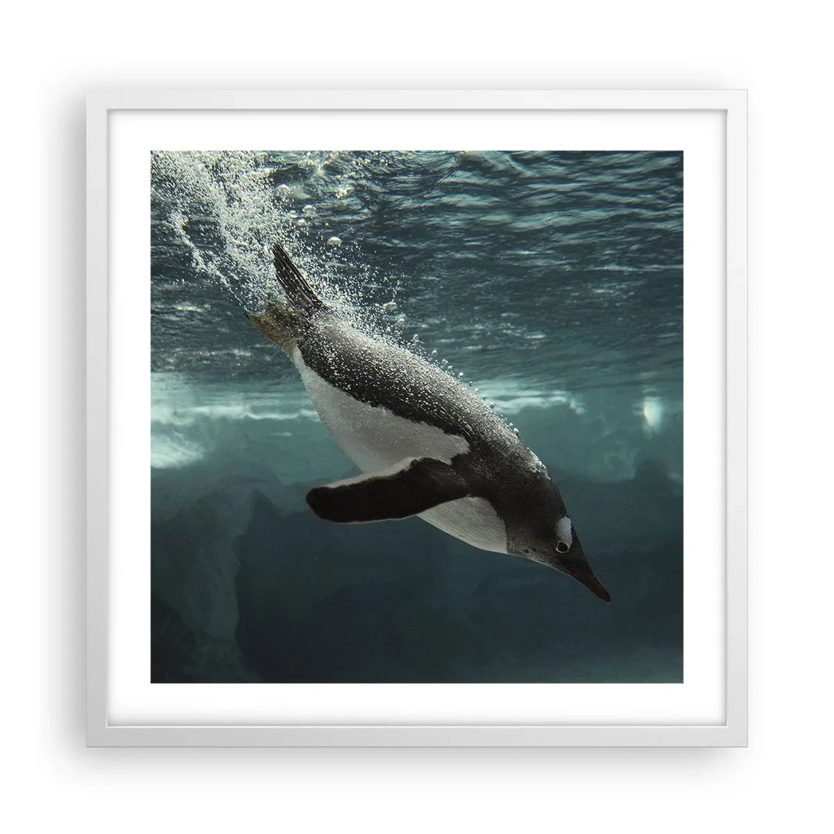 Affisch i vit ram - Välkommen till min värld - 50x50 cm