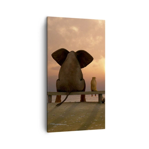 Canvastavla - Bild på duk - Det är bra att vara tyst tillsammans - 45x80 cm