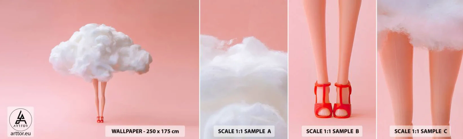 Provbit av självhäftande fototapet Deluxe Sticker - Söt utfästelse - Abstraktion, Kvinna, Kvinnans ben - 100x30 cm