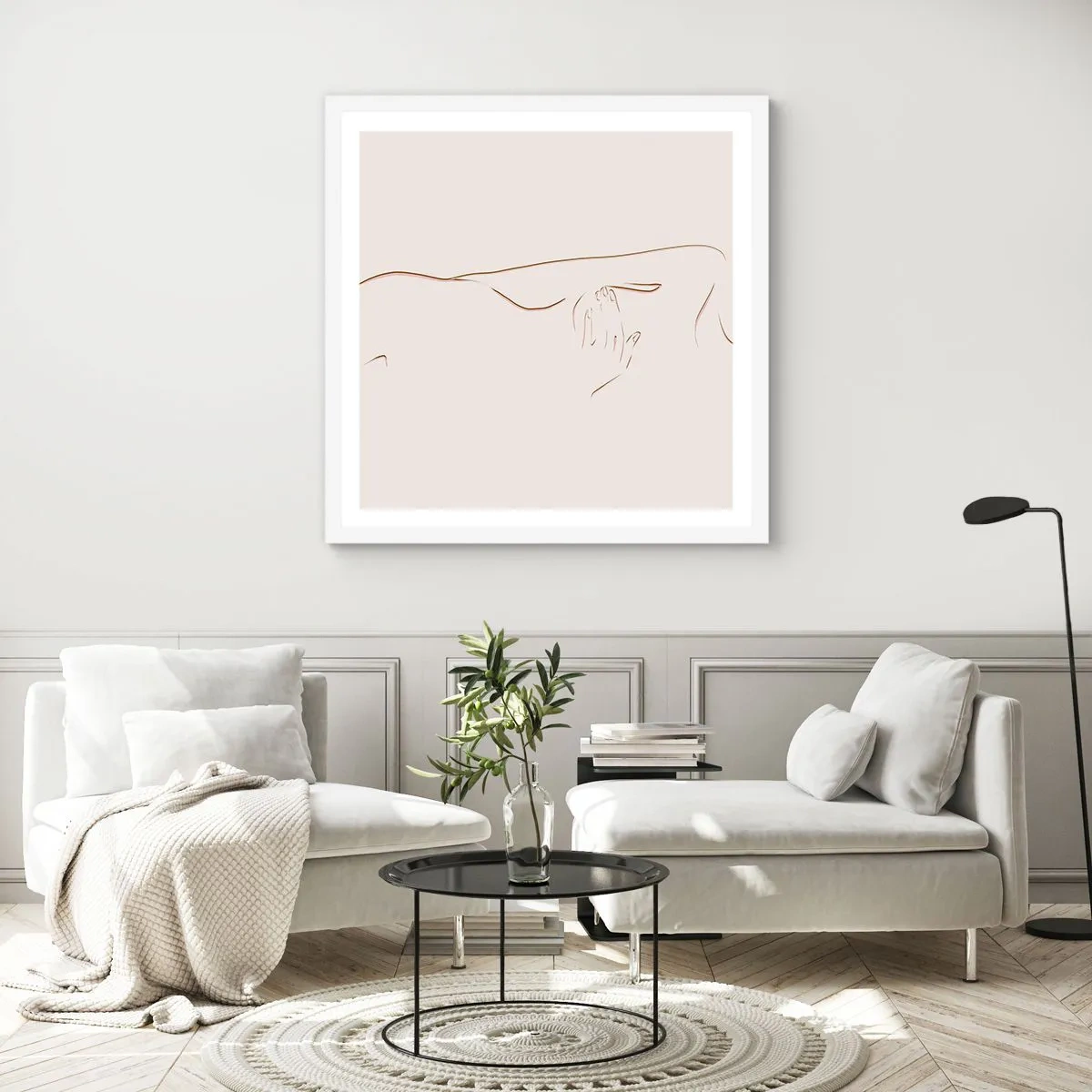 Affisch i vit ram - Begärans form - 30x30 cm