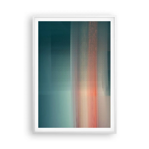 Affisch i vit ram - Abstraktion: ljusvågor - 70x100 cm