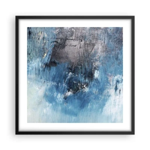 Affisch i svart ram - Blå rapsodi - 50x50 cm