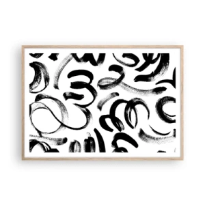Affisch i ram av ljusek - Svart på vitt - 100x70 cm