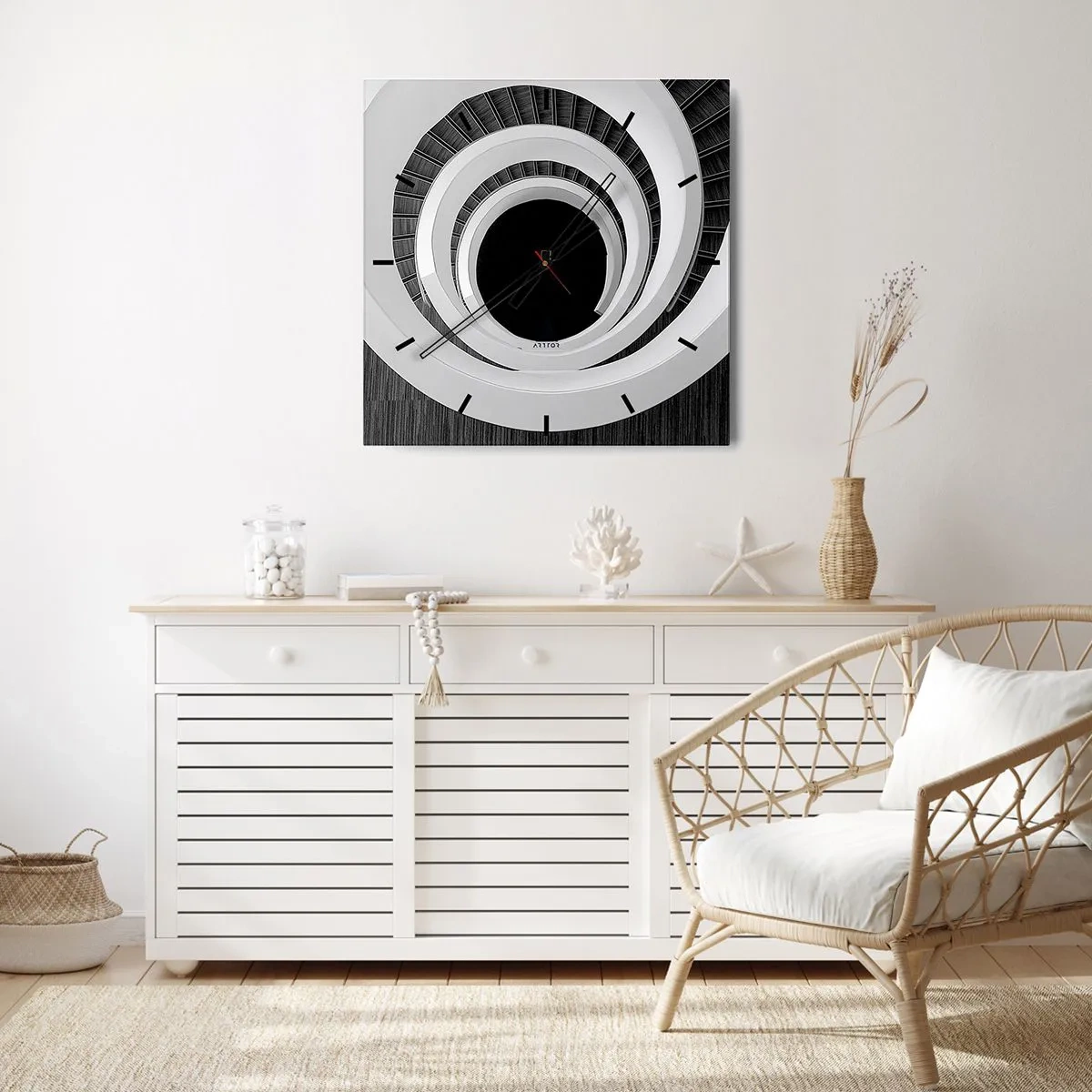 Väggklocka - Klocka på glas - Till sakens kärna - 30x30 cm