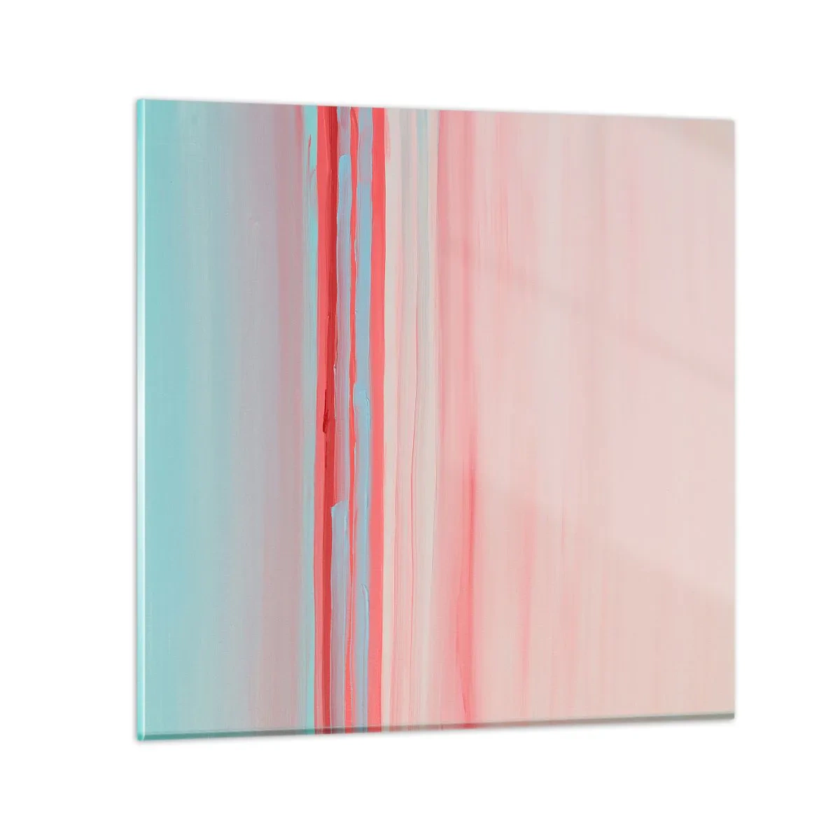 Glastavla - Bild på glas - Abstraktion i gryningen - 70x70 cm