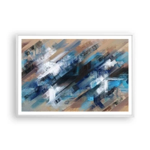 Affisch i vit ram - På en blå sluttning - 100x70 cm