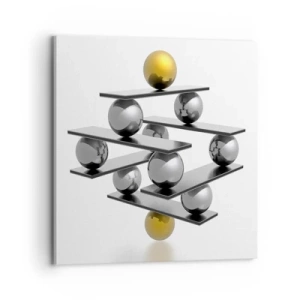 Canvastavla - Bild på duk - Guld-silver balans - 70x70 cm
