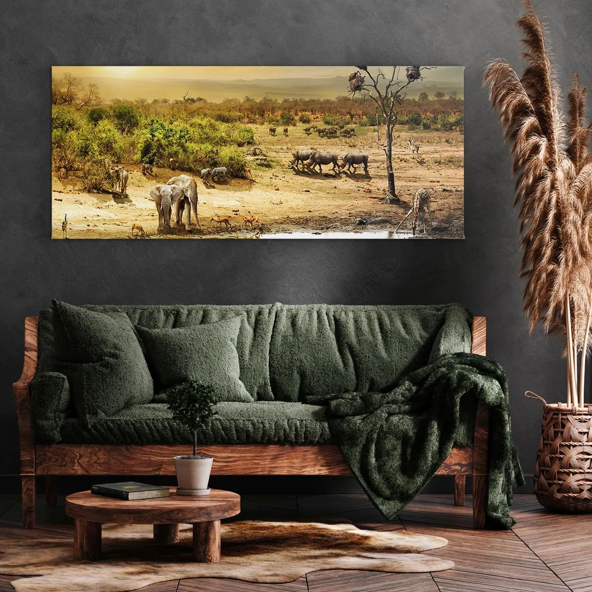 Canvastavla - Bild på duk - "Det mynnade en flod från Eden…" - 100x40 cm