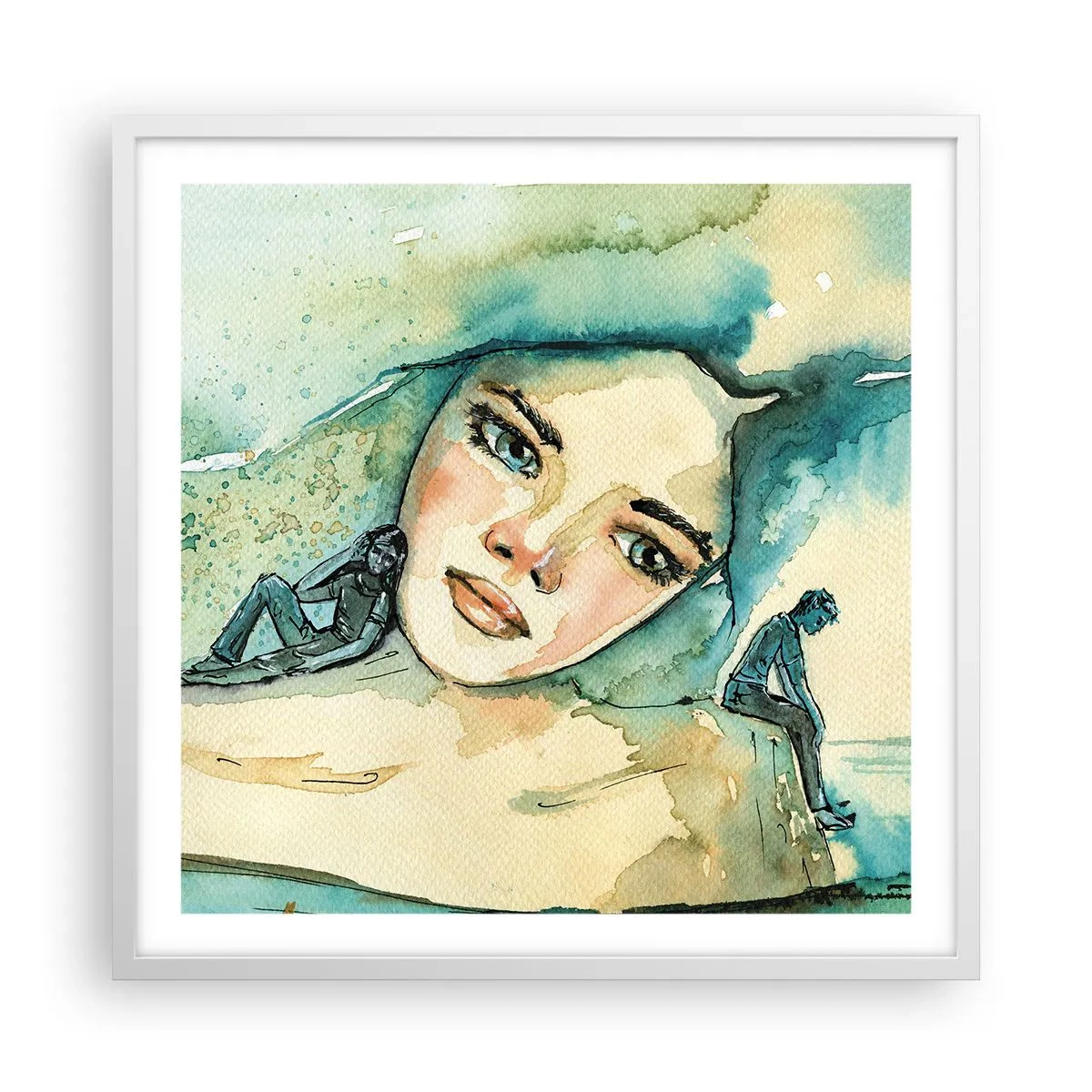 Affisch i vit ram - Am I blue? - 60x60 cm