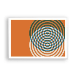 Affisch i vit ram - Abstrakt cirkulär variation - 100x70 cm