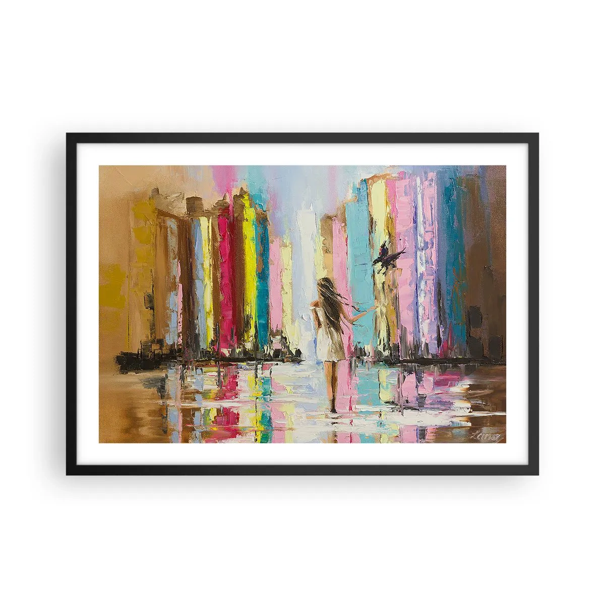 Affisch i svart ram - Kom med mig - 70x50 cm