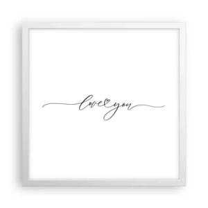 Affisch i vit ram - Svart på vitt - 40x40 cm