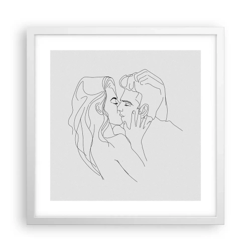 Affisch i vit ram - Med samma streck - 40x40 cm