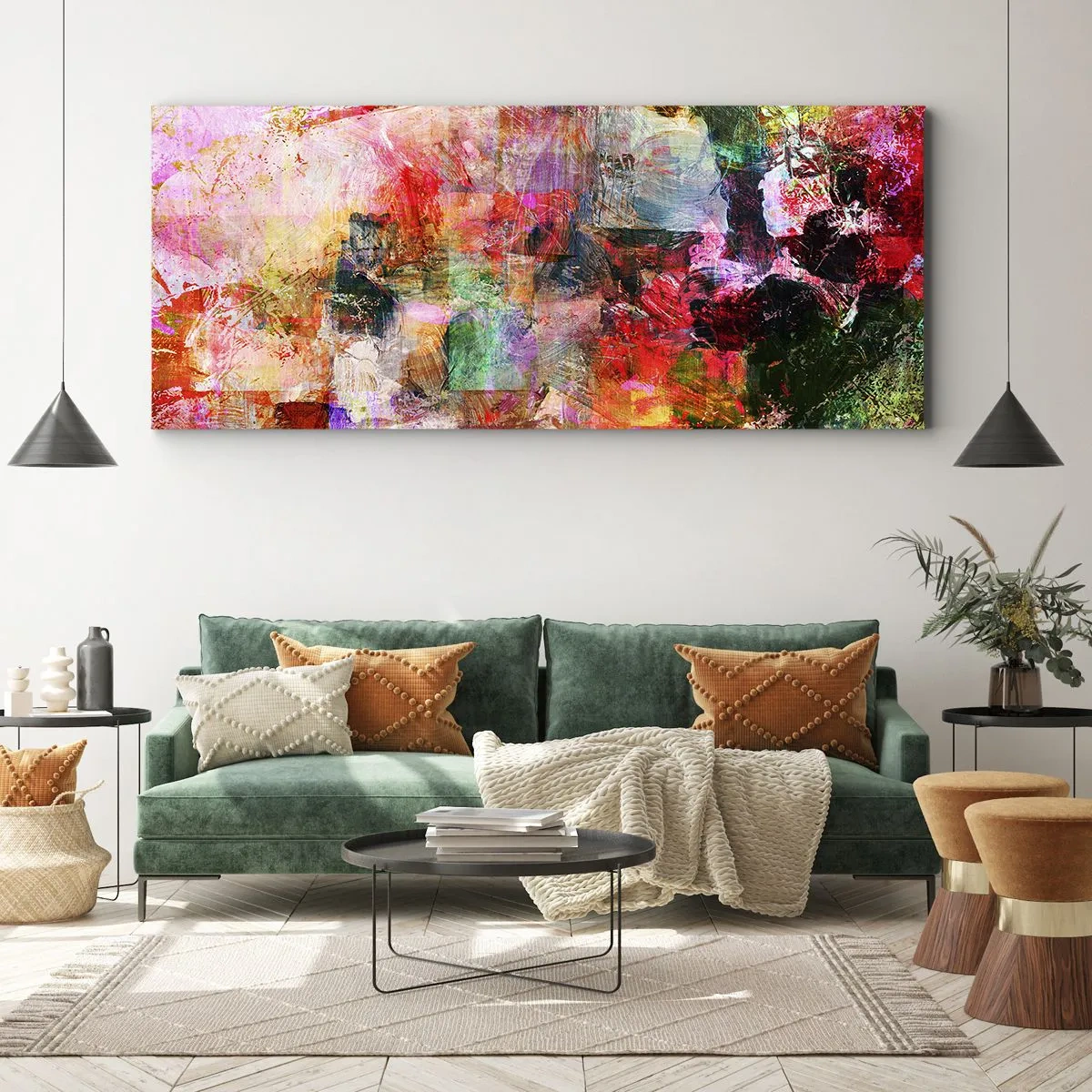 Canvastavla - Bild på duk - En resa genom det rosa - 100x40 cm