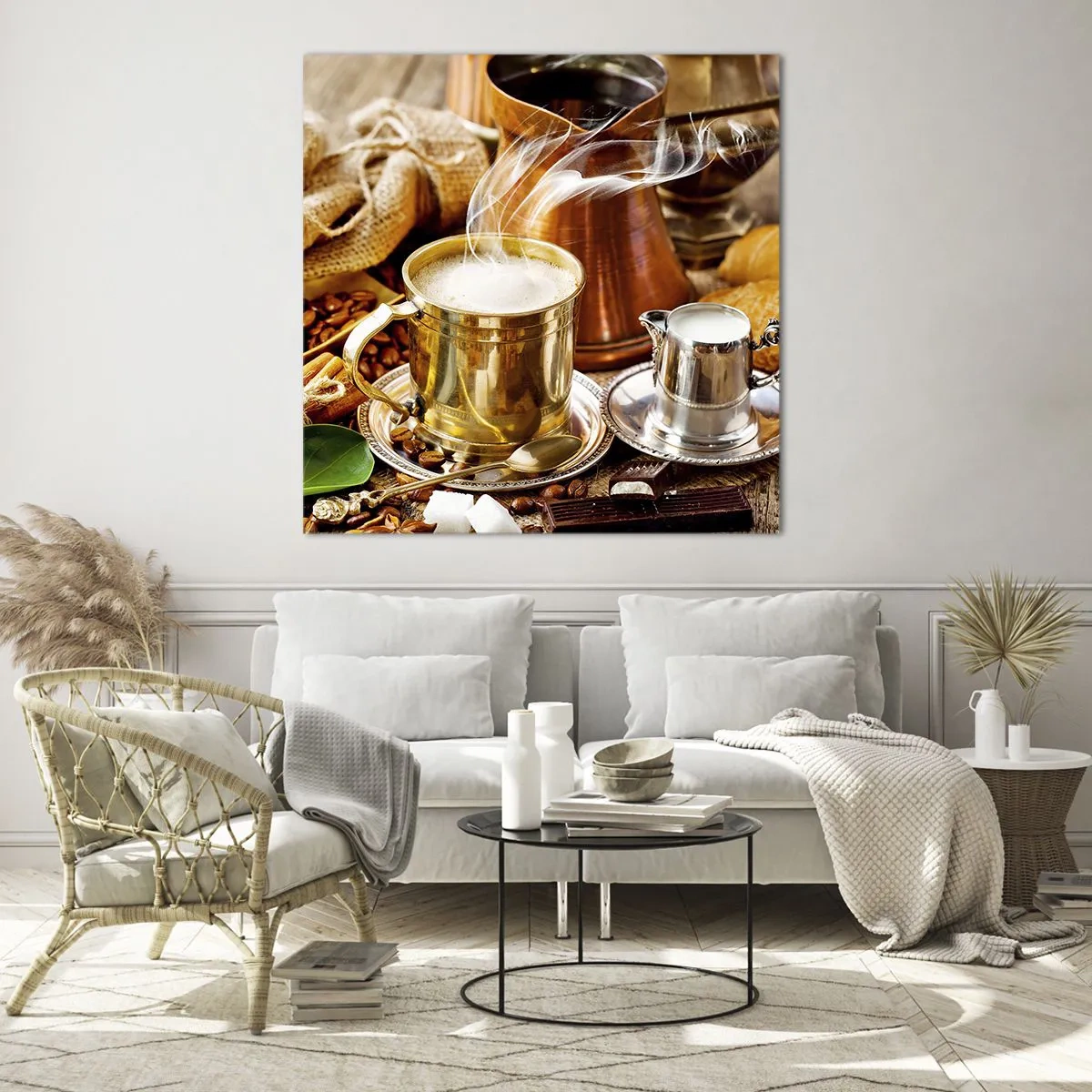 Glastavla - Bild på glas - Ha en trevlig dag! - 70x70 cm