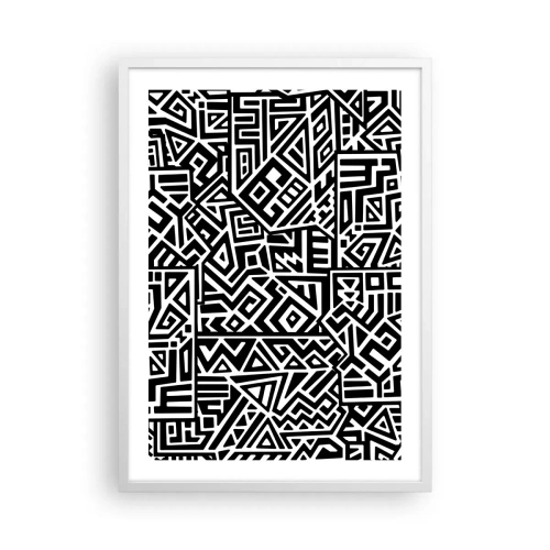 Affisch i vit ram - Prekolumbisk komposition - 50x70 cm