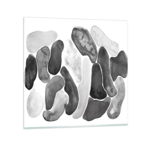 Glastavla - Bild på glas - Stenig abstraktion - 30x30 cm