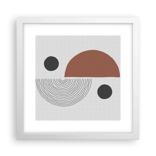 Affisch i vit ram - Hjulets perfektion - 30x30 cm