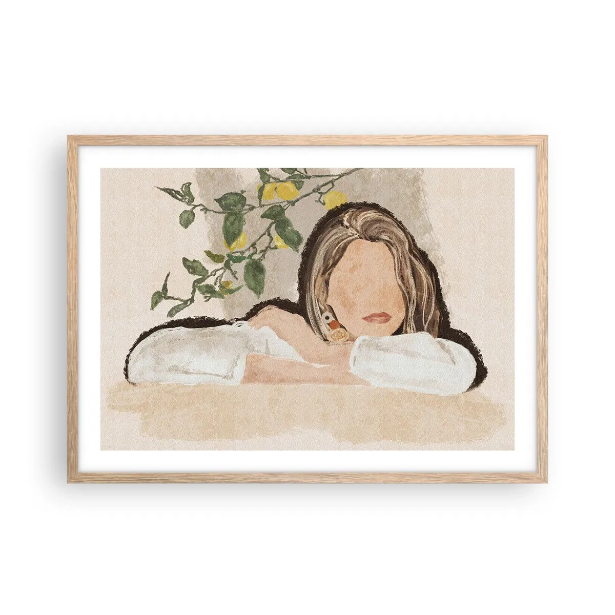 Affisch i ram av ljusek - Sydlig skönhet - 70x50 cm