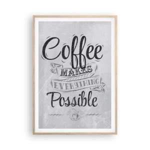 Affisch i ram av ljusek - Hur inte älska kaffe - 70x100 cm