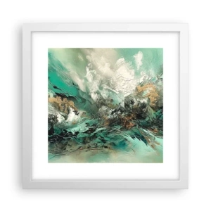 Affisch i vit ram - Smaragdsvart bränna - 30x30 cm