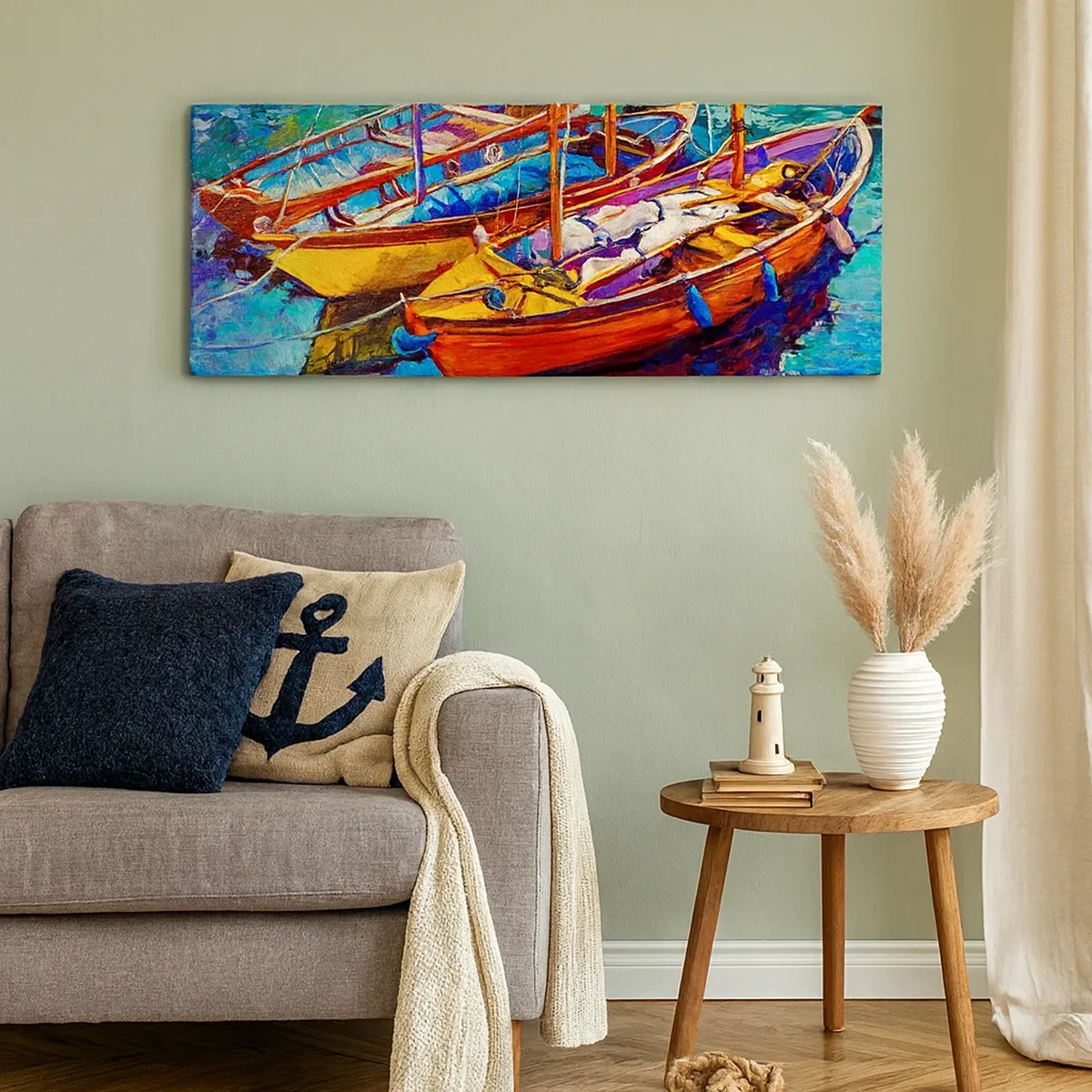 Canvastavla - Bild på duk - På ett färgtjockt vatten - 30x30 cm