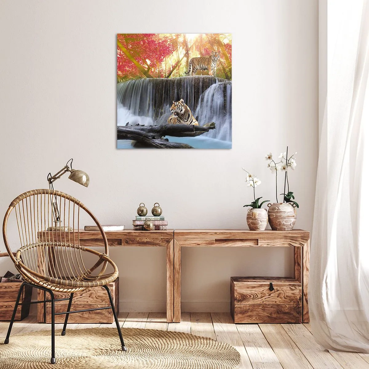 Canvastavla - Bild på duk - Surrealistiskt landskap    - 70x70 cm