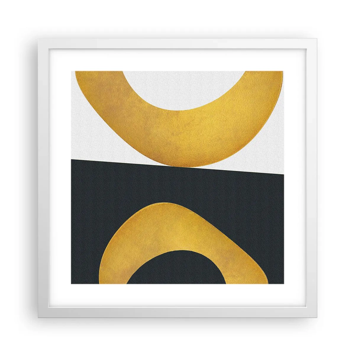 Affisch i vit ram - Öfr det första: guld - 40x40 cm