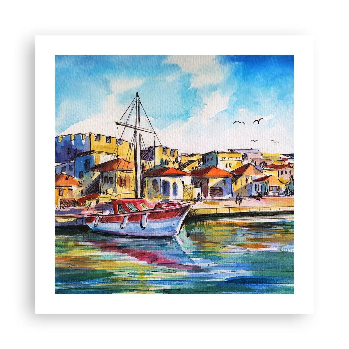 Affisch - Regnbågseftermiddag - 50x50 cm
