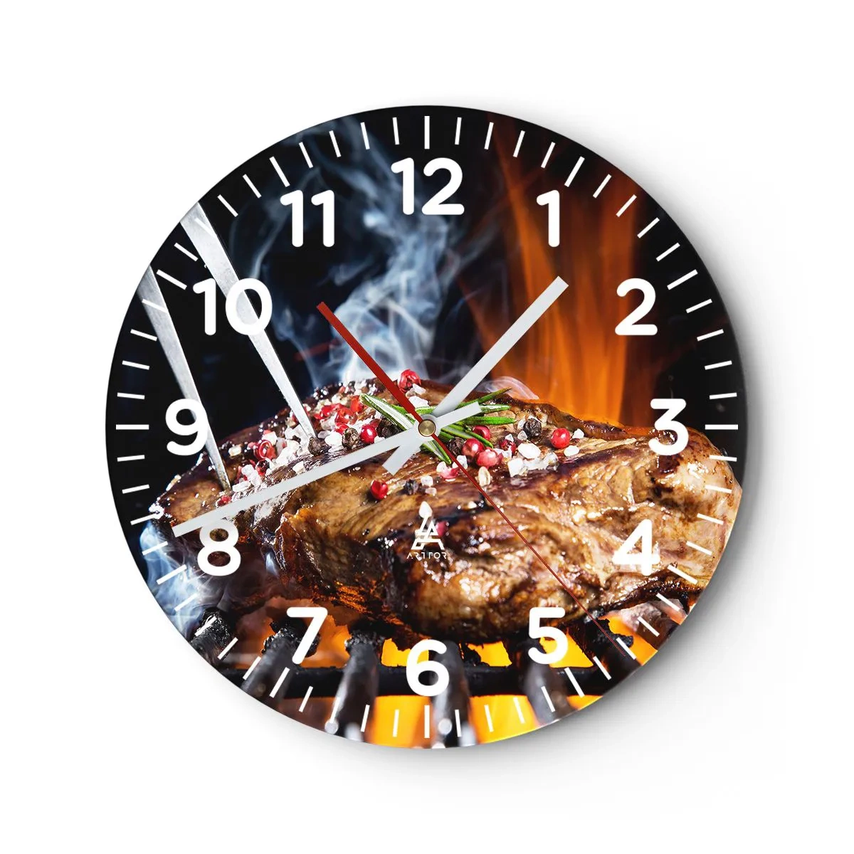 Väggklocka - Klocka på glas - Saftiga och doftande - 40x40 cm