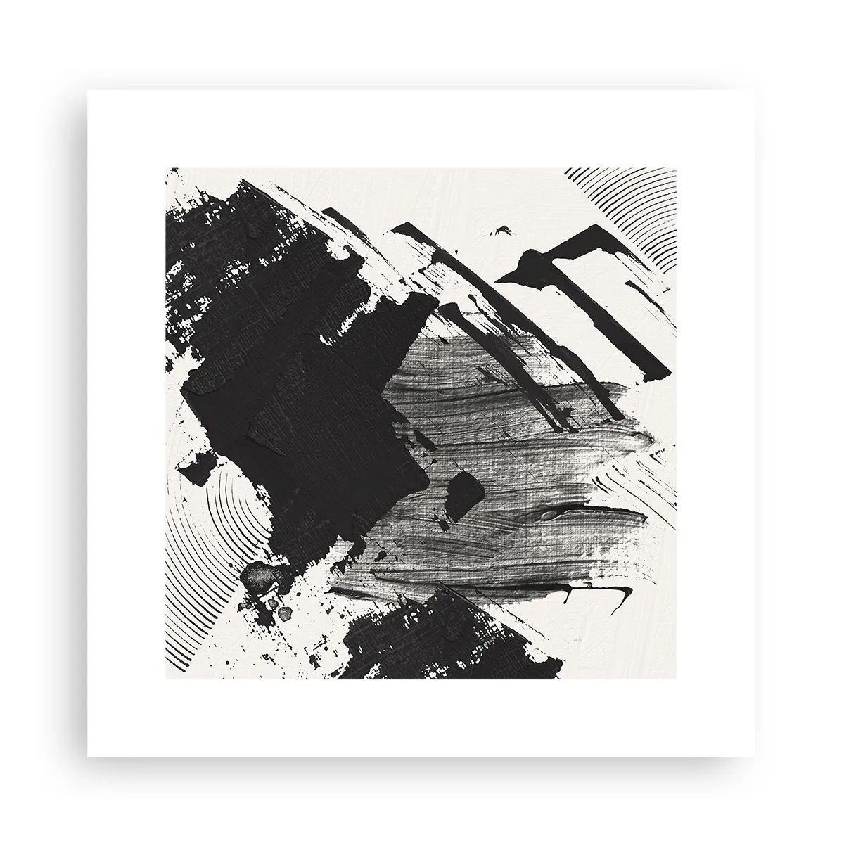 Affisch - Abstraktion - uttrycket av svart - 30x30 cm