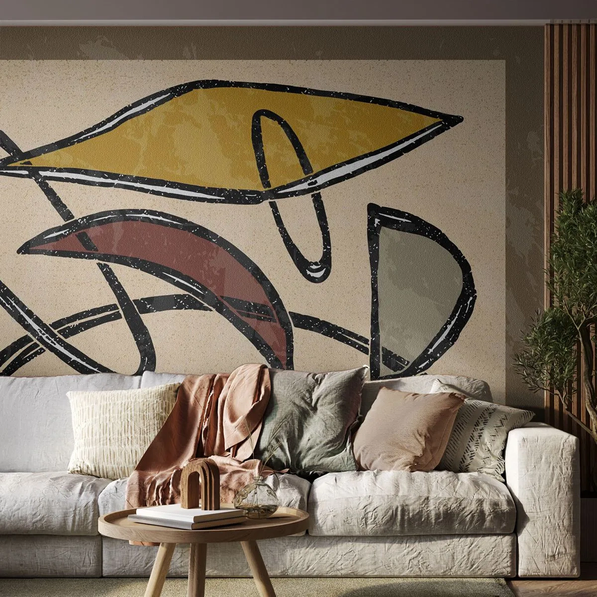 Fototapet Premium Canvas - Vertikaler och nivåer - Modern, Abstraktion, Bit - 250x175 cm
