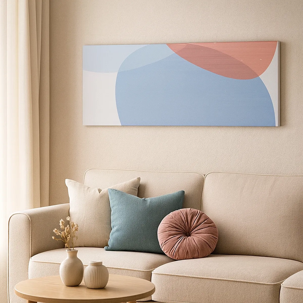 Canvastavla - Bild på duk - Pastellfärgade relationer - 30x30 cm