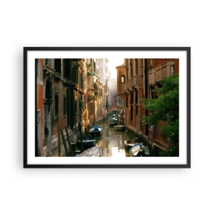 Affisch i svart ram - På en gränd i Venedig - 70x50 cm