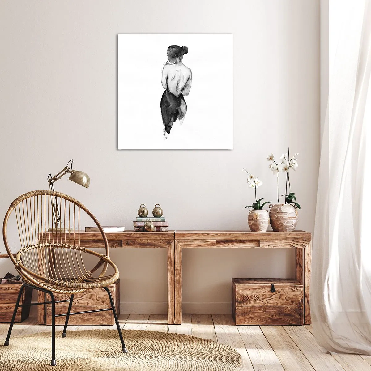 Canvastavla - Bild på duk - Världen försvinner i hennes närvaro - 70x70 cm