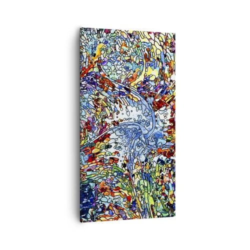 Canvastavla - Bild på duk - Glasmålning - droppar  - 55x100 cm