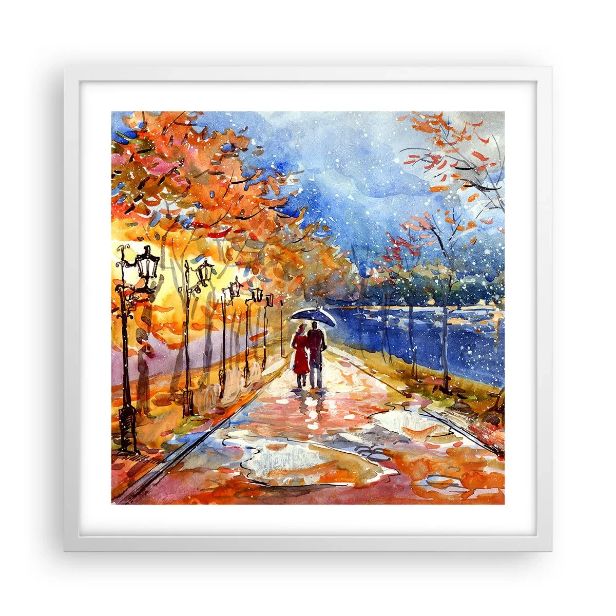 Affisch i vit ram - Tillsammans mot tidens gräns - 50x50 cm