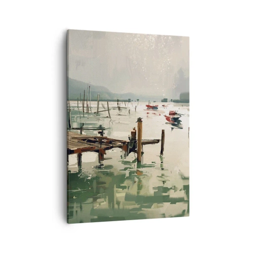 Canvastavla - Bild på duk - Täckt med smält måne - 50x70 cm