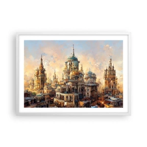 Affisch i vit ram - Städernas stad - 70x50 cm